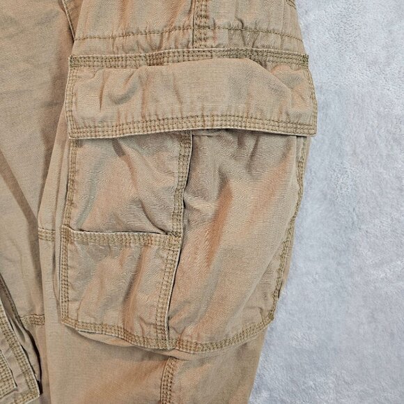 Eddie Bauer Mens 36x30 Khaki Cargo Pants Cotton Relaxed Fit Multi Pockets - Picture 11 of 16